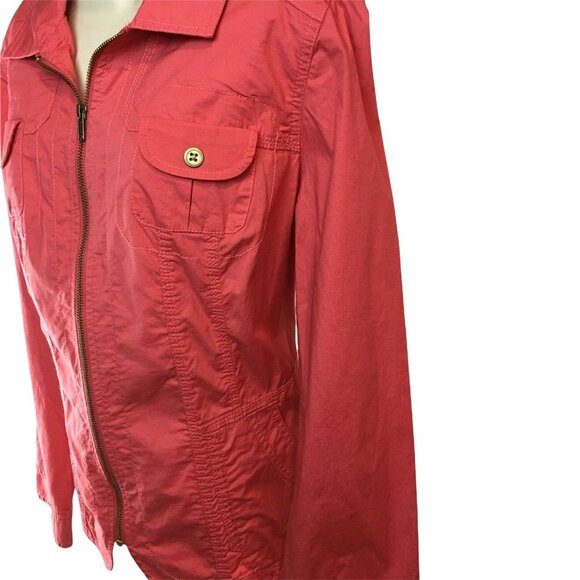 Womens Zip Up Jacket Pink Chicos 2 Lightweight  US Size L u - Picture 5 of 8